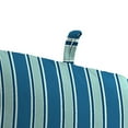 thumbnail image 4 of Jordan Manufacturing 45" x 22" Sanders Puff Blue and Gray Green Stripe Rectangular Outdoor Chair Cushion with Ties and Hanger Loop, 4 of 11