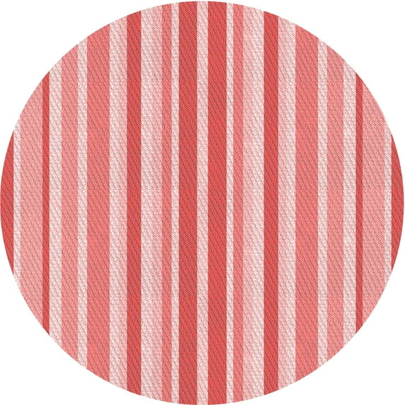 Ahgly Company Machine Washable Indoor Square Transitional Pastel Pink Area Rugs, 3' Square