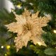 thumbnail image 4 of Flores para árbol de Navidad en color champán, burdeos y dorado | Palitos florales decorativos de tela 3D hechos a mano para decoración de bodas, fiestas y hogar, 4 of 6