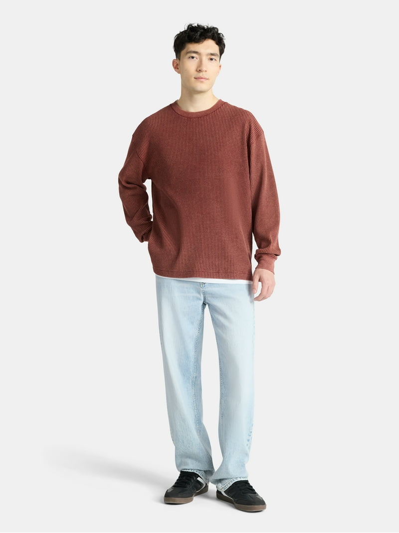 No Boundaries Thermal Tee with Long Sleeves, Men's & Big Men's