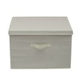 thumbnail image 4 of Household Essentials Wide KD Storage Box With Lid Box, 15”x18.5”x12”, Durable Canvas Sides With Cardboard Reinforcement, Includes Handle for Easy Access, Natural, 4 of 7