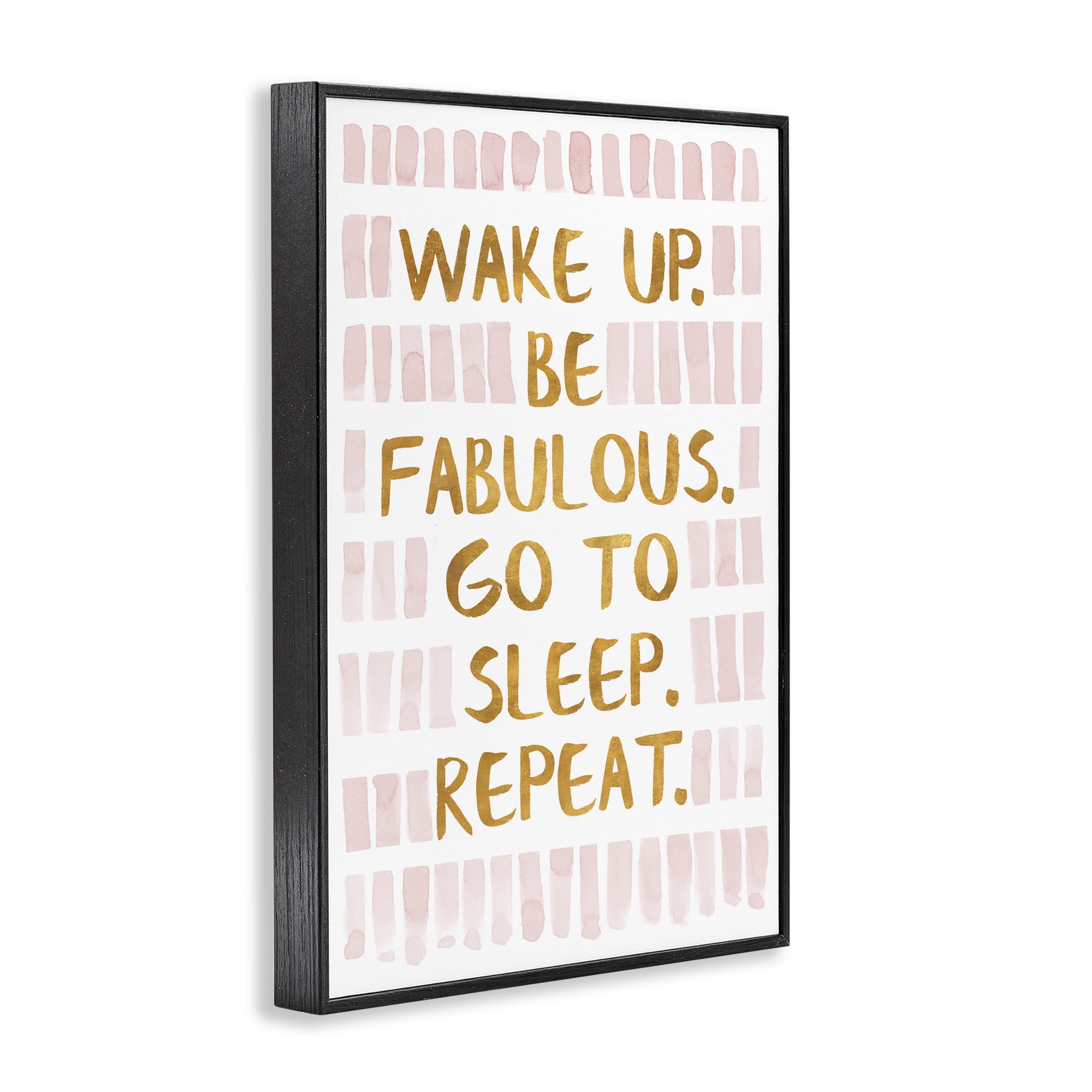 Stupell Industries Wake Up Be Fabulous Typography Painting Black Framed Art Print Wall Art, 12 x 18