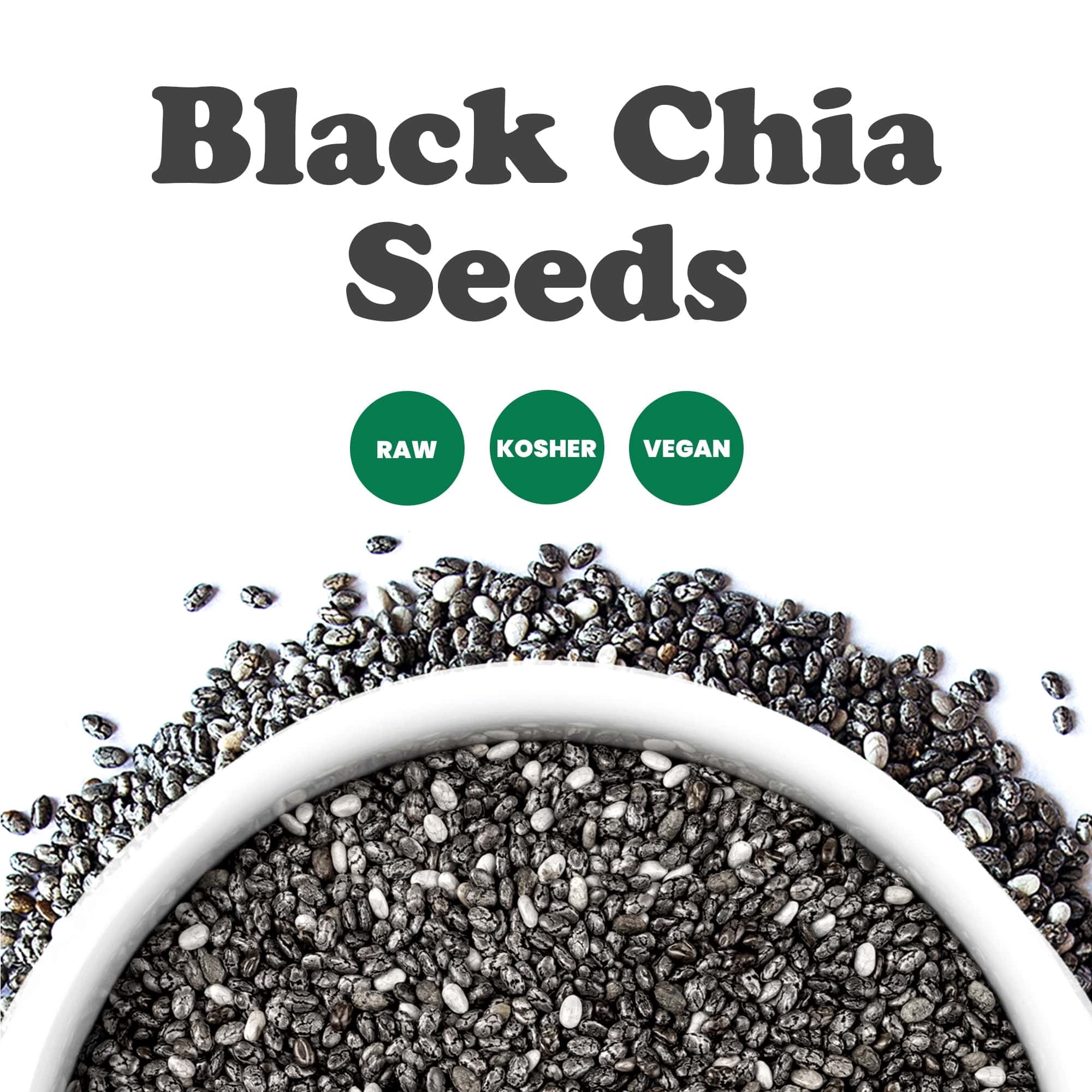Black Chia Seeds, 5 Pounds - Kosher, Sproutable, Raw, Vegan - by Food to Live