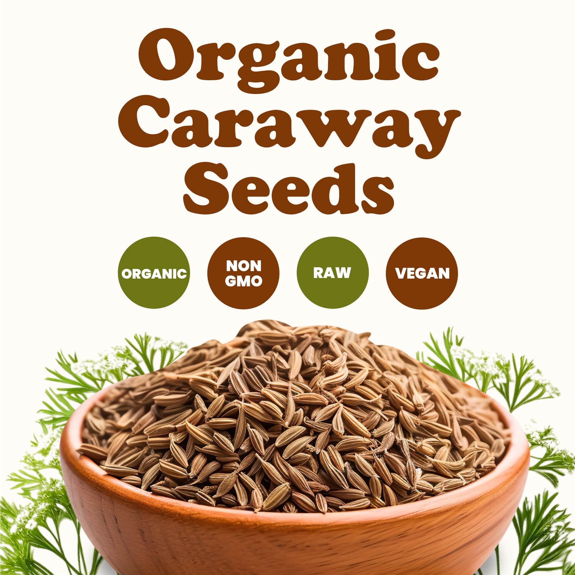 Organic Caraway Seeds, 7 Pounds - Non-GMO, Kosher, Raw, Vegan - by Food to Live