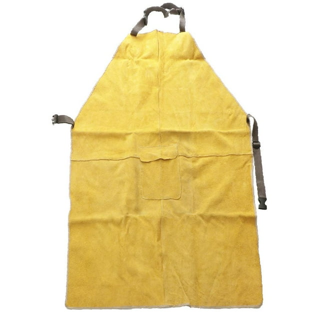 HILABEE Welder Apron Heat Insulation Welding Artificial Cowhide Yellow 90x60cm