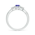 thumbnail image 2 of Angara Natural 0.8 Ct. Tanzanite with Diamond Classic Ring in 14K White Gold for Women (Ring Size: 3), 2 of 9