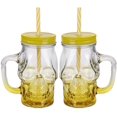 thumbnail image 5 of vasos de cristal con pajita y tapa, tarro de albañil de calavera, vasos, tarros para beber, tapas transparentes, vasos de cristal degradado de calavera de Halloween, copas de vino, copa de leche (500 JFHHH pequeña, 5 of 5