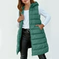 thumbnail image 2 of PINQI Teen Girls Long Hooded Puffer Vest Quilted Lightweight Oversized Zip up Sleeveless Jackets Youth Kids down Coats, 2 of 7