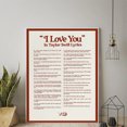 thumbnail image 5 of Póster con la letra "Te amo en el estilo de Taylor Swift", citas musicales de cantantes retro, pintura en lienzo, arte de pared, imágenes, decoración de la habitación del hogar, regalo, 5 of 5