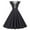 ☪209-Black, variant on Women's Hepburn Style Vintage Square Neck Lace Trim Sleeve Polka Dot Print Flared Dress - Timeless Elegant Silhouette with Classic Pattern for Sophisticated Style