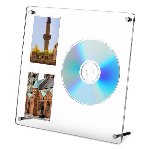 Marco para CD, soporte para tarjetas fotográficas Kpop, expositor de CD transparente, soporte para tarjetas fotográficas, soporte acrílico para CD de sobremesa
