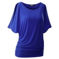 thumbnail image 2 of Doublju Womens Short Sleeve Dolman Drape Loose Fit Tunic Top(Plus Size Available), 2 of 5