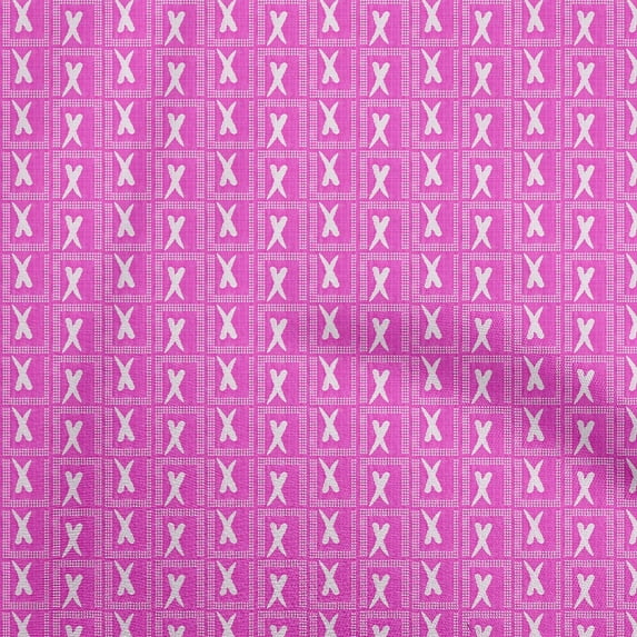 oneOone Silk Tabby Fuschia Pink Fabric Abstract Texture Sewing Material Print Fabric By The Yard 42 Inch Wide