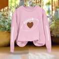 thumbnail image 7 of AKOEE Womens Crewneck Sweatshirts Football Printed Loose Pullover Graphic Sweatshirt Long Sleeve Tops Fall (L, Pink), 7 of 7