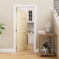 thumbnail image 2 of 36" x 80" 6 Panel Door Slab Interior Pine Solid Wood Pantry Door With Jamb/Door Seal Strip, 2 of 8