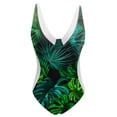 thumbnail image 3 of TSADFHJI Womens Swimsuits 2 Piece Women's Deep V Printed Color Matching Swimsuit S Blue, 3 of 3
