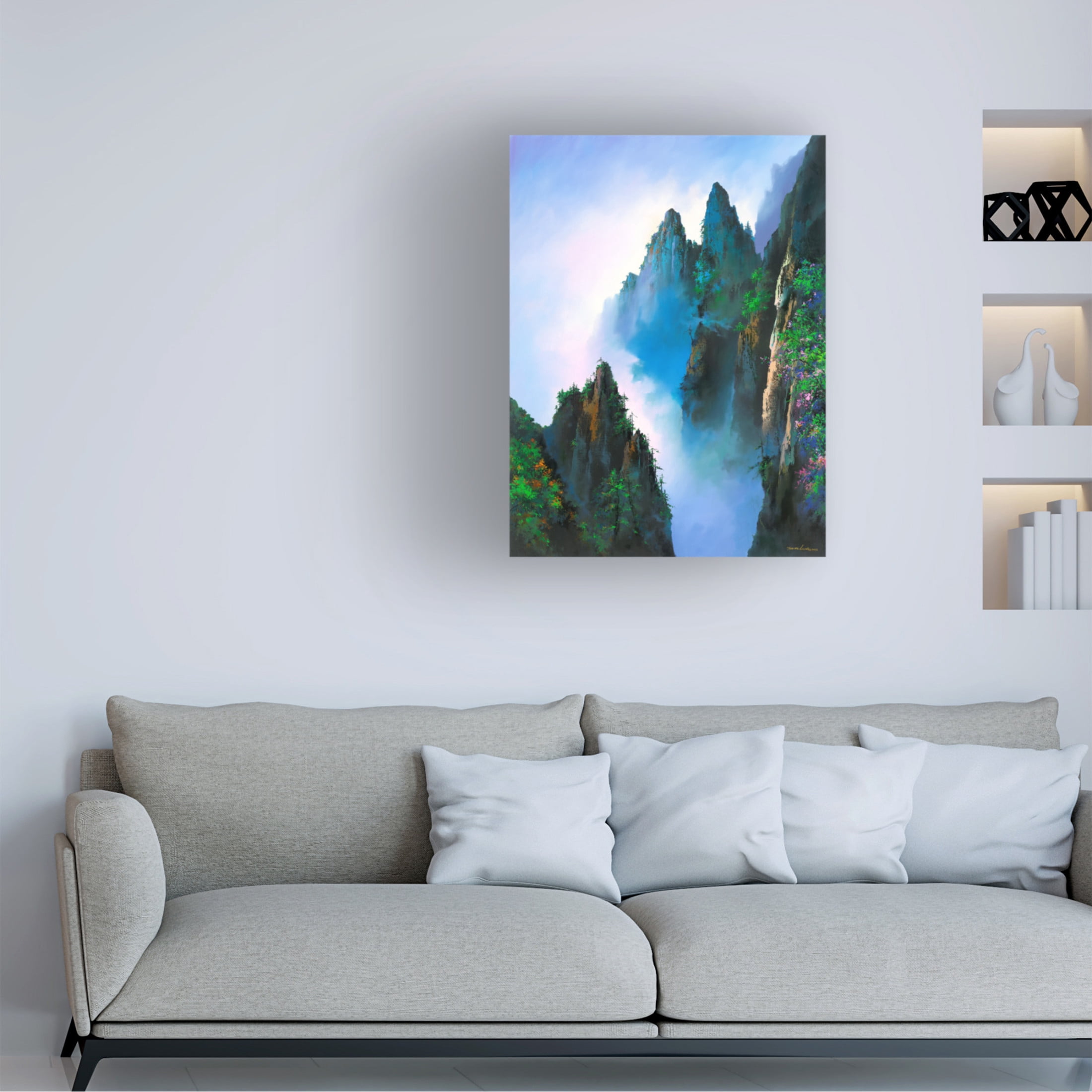 Canvas Wall Art - Thomas Leung 'The Beauty Of HuangShan' Wall Art for Living Room, Bedroom, or Office Décor by Trademark Fine Art - 14 x 19 Inches