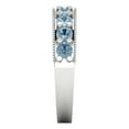 thumbnail image 4 of 0.81 ctw Wedding Band for Women - 18K White Gold Natural Aquamarine Stackable Eternity Ring, 4 of 6