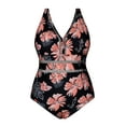 thumbnail image 6 of PIERRE NOIR Women's Plus Size One Piece Swimsuits Ruched V Neck Tummy Control Bathing Suits, 6 of 9