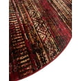 thumbnail image 6 of Unique Loom Saturn Collection Area Rug - Relay (5' 3" Round Burgundy/Cream), 6 of 7