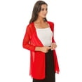thumbnail image 7 of iiniim Womens Casual 3/4 Sleeve Open Front Lightweight Drape Cardigan with Irregular Hem, 7 of 7
