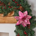 thumbnail image 5 of Glitter Poinsettia Christmas Flower,Artificial Holiday Flower Ornament, Christmas Poinsettia Decorations for Christmas Tree Wreath Garland Fireplace Mantel Table Centerpiece Seasonal Decor, 5 of 8