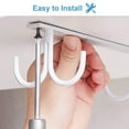 thumbnail image 4 of Piwvid Under Cabinet Coffee Mug Holder with 4 Hooks - White Space-Saving Drying Rack for Cups, Kitchen Utensils, Sponge & Dishcloth Storage (Cabinet/Drawer Organizer Accessories), 4 of 9