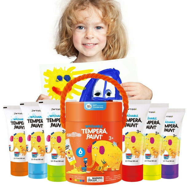 Jar Melo Washable Tempera Paint for Toddlers 3 4 5 6 7 8+ Age Activity