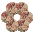 thumbnail image 2 of WOBOGO Vintage Rose Coil Coasters Set of 6 Minimalist Cotton Woven 3.94 inch Non-Slip Insulated and Absorbent Home Accessories., 2 of 7
