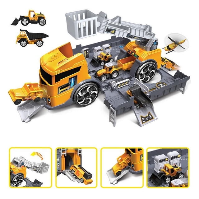Big Save,HWRETIE Construction Vehicles Clearance,Children's Deformation Fire Engineering Vehicle Storage Parking Lot Set Toy