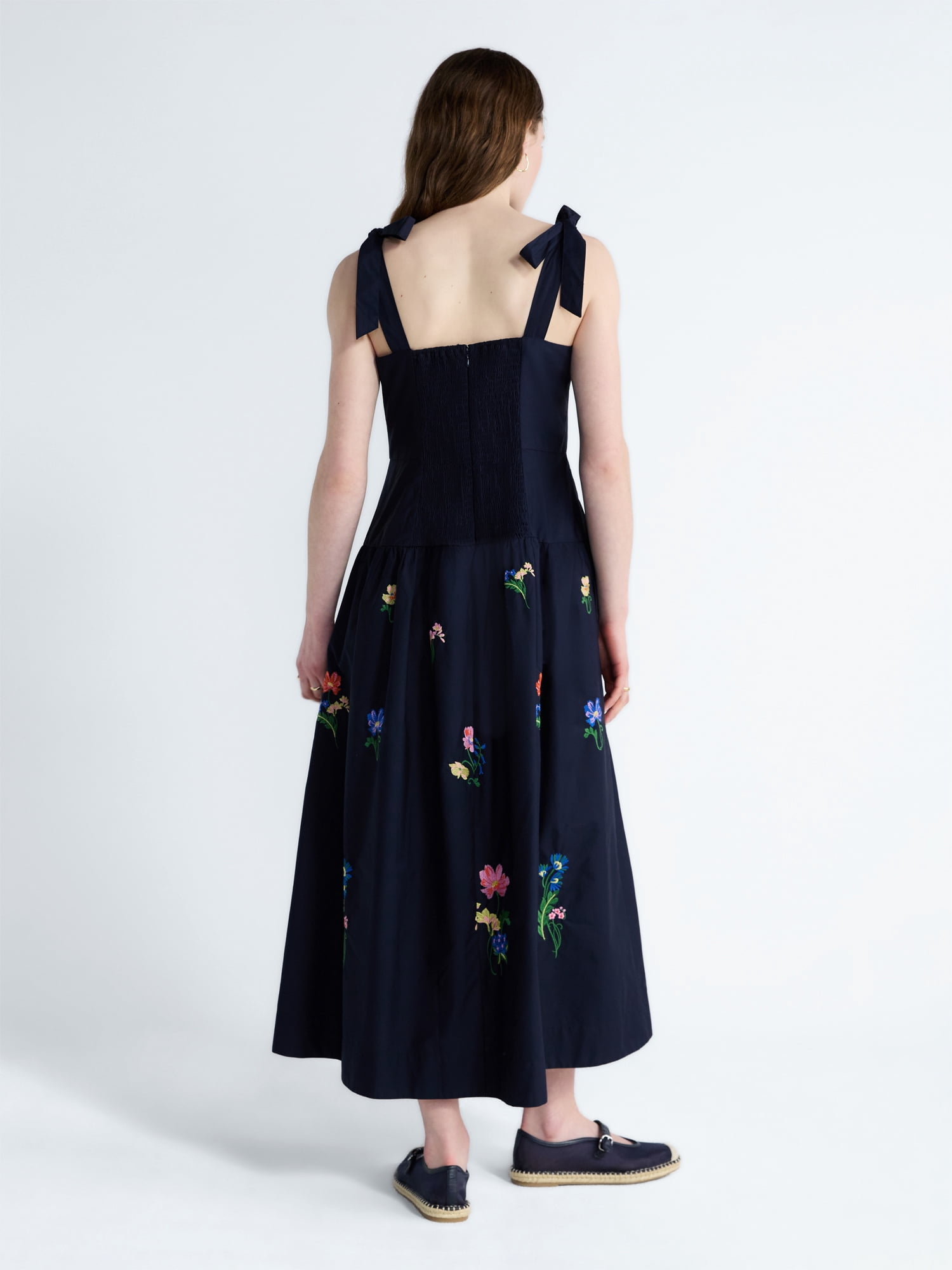 Free Assembly Women's and Women's Plus Embroidered Cotton Sleeveless Maxi Dress, Sizes XS-4X