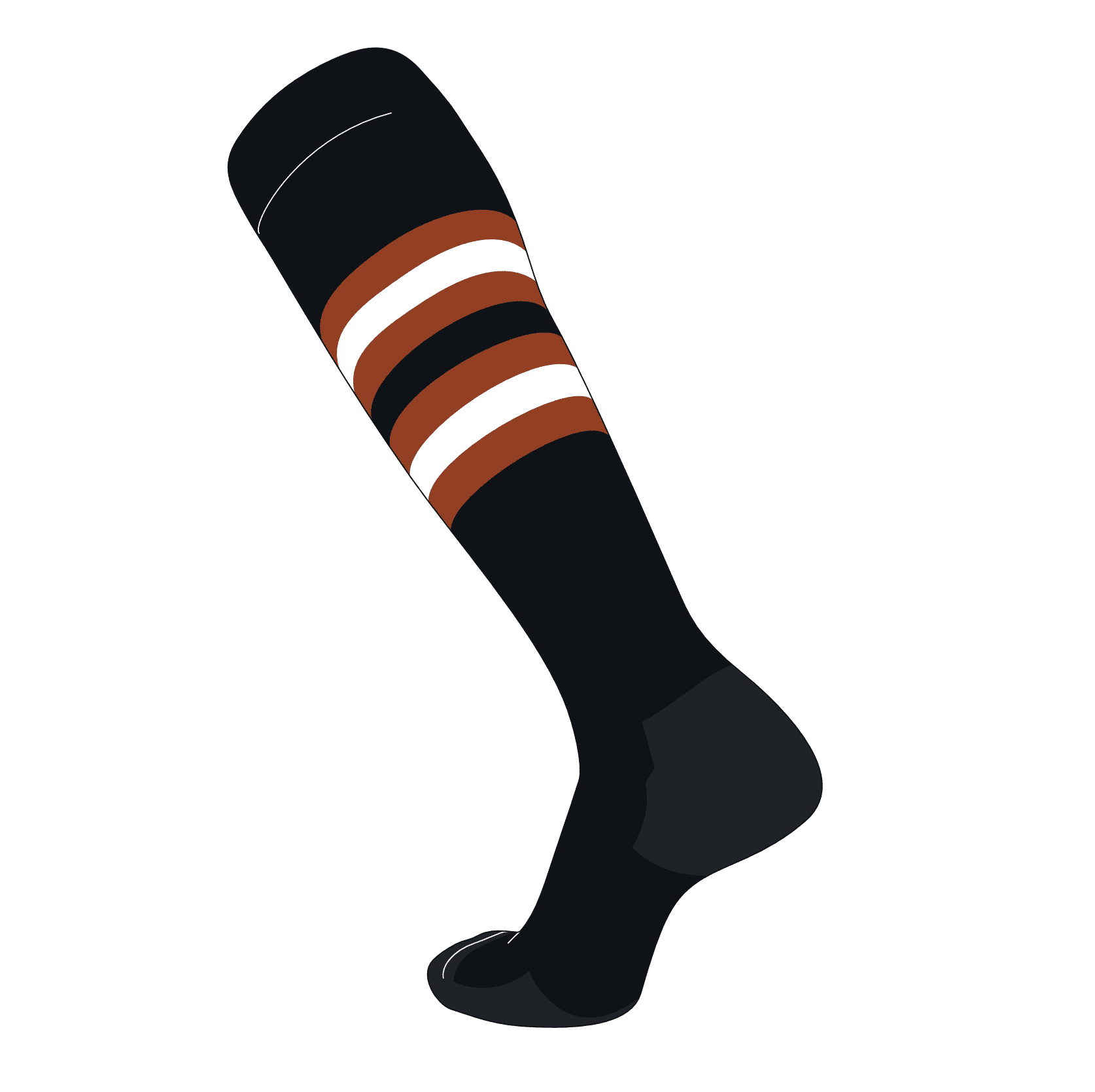 TCK Elite Baseball Football Knee High Striped Socks (I) Black, Texas