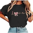 thumbnail image 2 of Elvqul Womens Plus Size Shirts Valentines Fashion Tops Short Sleeve Love Crew Neck Graphic Summer Cute Blouse for Teen girl, 2 of 6