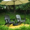 thumbnail image 4 of CQSXDA HDPE Folding Adirondack Chair With Dual Cup Holder - Composite Design In A Natural Wood Texture - Outdoor Furniture Comfort, 4 of 11