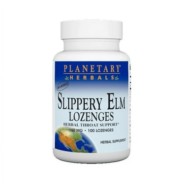 Planetary Herbals Slippery Elm Lozenges, Herbal Throat Support, 100 Lozenge