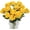 Gradient Yellow, variant on Roses Artificial Flowers Realistic Single Stem Flowers Silk Rose Bouquet for Wedding Party Office Home Decor (Red)