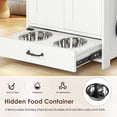 thumbnail image 4 of White Pet Feeding Station with Storage Cabinet, 2 Feeding Bowls and Adjustable Baffle Panel for Dog Cat, 4 of 12