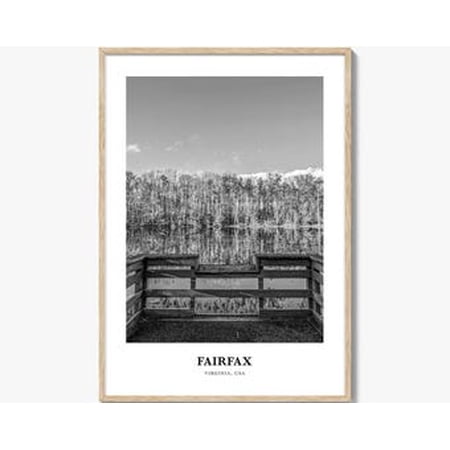 Kiloa Fairfax Virginia Cityscape Travel Wall Art Poster, 8x12 UNFRAMED
