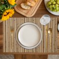 thumbnail image 4 of Country Farmhouse Placemats Set of 8, Vintage Plants Lines Pattern Brown Placemats for Dining Table, Place Mats for Kitchen Tabletop, Waterproof Wipeable Dining Table Mats Set, 4 of 9