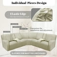 thumbnail image 6 of HDCAXKJ Sectional Recliner Sofa Covers Waterproof Corner Reclining Couch Covers Jacquard Stretch 5 Seat Reclining Sofa Slipcovers with 2 Middle Console Covers Washable Furniture Protector,Khaki, 6 of 11