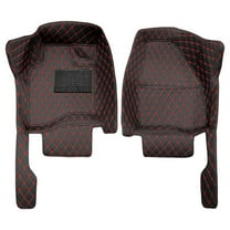 leadwolf 2Pcs Front Carpeted Car Floor Mats for Car Custom Fit for ford,Explorer Sport 2011-2019 2 Seats Carpet Protection All Weather PU Leather Black Red