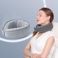 thumbnail image 3 of Almohada para el cuello, espuma viscoelástica, soporte para la cabeza, mentón, suave , almohada en apariencia de U, para viajar, Gris claro, 3 of 7