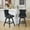 Black, variant on Modern Swivel Bar Stools Set of 2, Upholstered Velvet Counter Height Bar Stool with Back, Solid Wood Legs, 26 Inch Seat Height, Chrome Nailhead Trim, Counter Stools, Bar Chairs for Kitchen Island