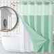 thumbnail image 5 of Cortina de ducha, cortinas opacas con diseño de estrella, lisa, doble anilla grande, reversible, para baños, de poliéster resistente., 5 of 5