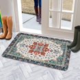 thumbnail image 5 of Boho Blue Retro Patterned Carpet Door Mat Welcome Door Mat for Front Door, Home Entrance, Yard, Floor, Patio, Non Slip Spring Summer Welcome Mat Indoor Outdoor Doormat 30"*17", 5 of 6