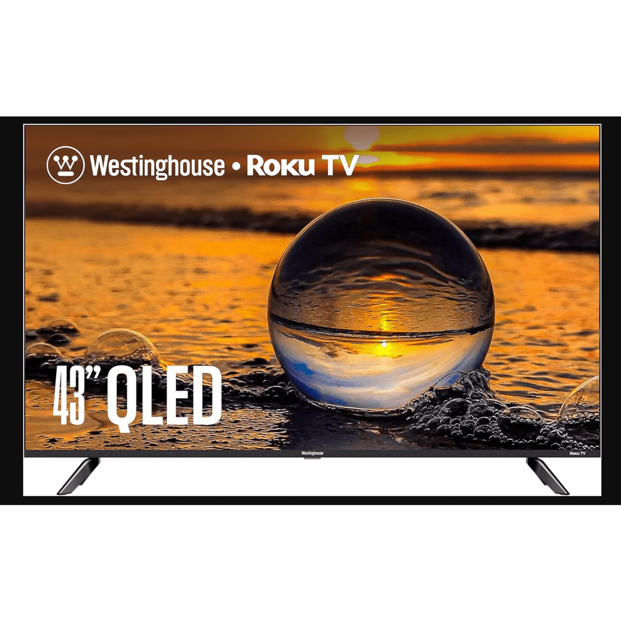 Westinghouse 43" QLED 4K UHD Smart TV with Roku TV, Edgeless, Dolby Vision Sound, WiFi, Voice Remote
