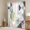 thumbnail image 3 of jejeloiu Marble Texture Road Black Out Curtains,Modern Geometric Triangle Curtains Pack of 2 (42x63 Each) For Girls Kids, 3 of 6