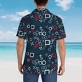 thumbnail image 6 of Daiia Navy Blue Geometric Hawaiian Shirt for Men Gentle Cotton Regular Short Sleeve Casual-Small, 6 of 9