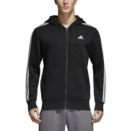 - Adidas Essentials 3-Stripe Full Zip Fleece Hoodie - Mens