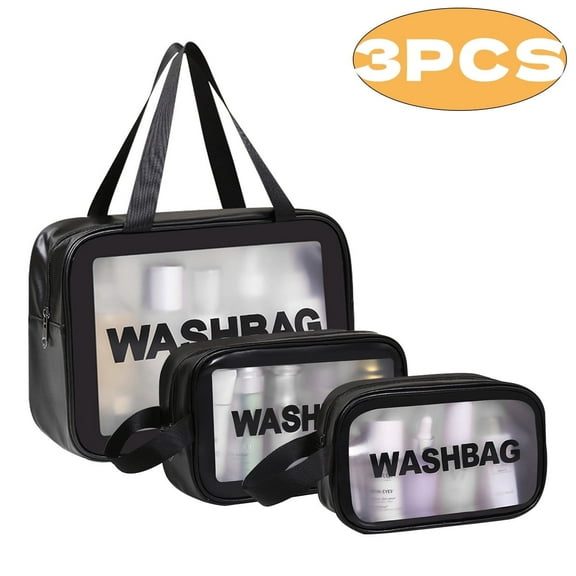 Clear Makeup Bags Set for Women, Travel Cosmetic Bags, Waterproof Translucent Toiletry Organizer for Men